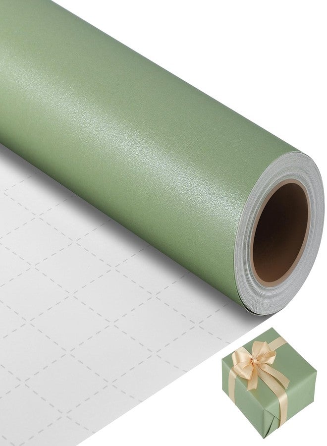 woric Wrapping Paper Roll 17 In X 33 Ft Sage Green Wrapping Paper Green Gift Wrap for Baby Shower, Wedding, Birthday, Valentine's Day, Holiday - Image 1